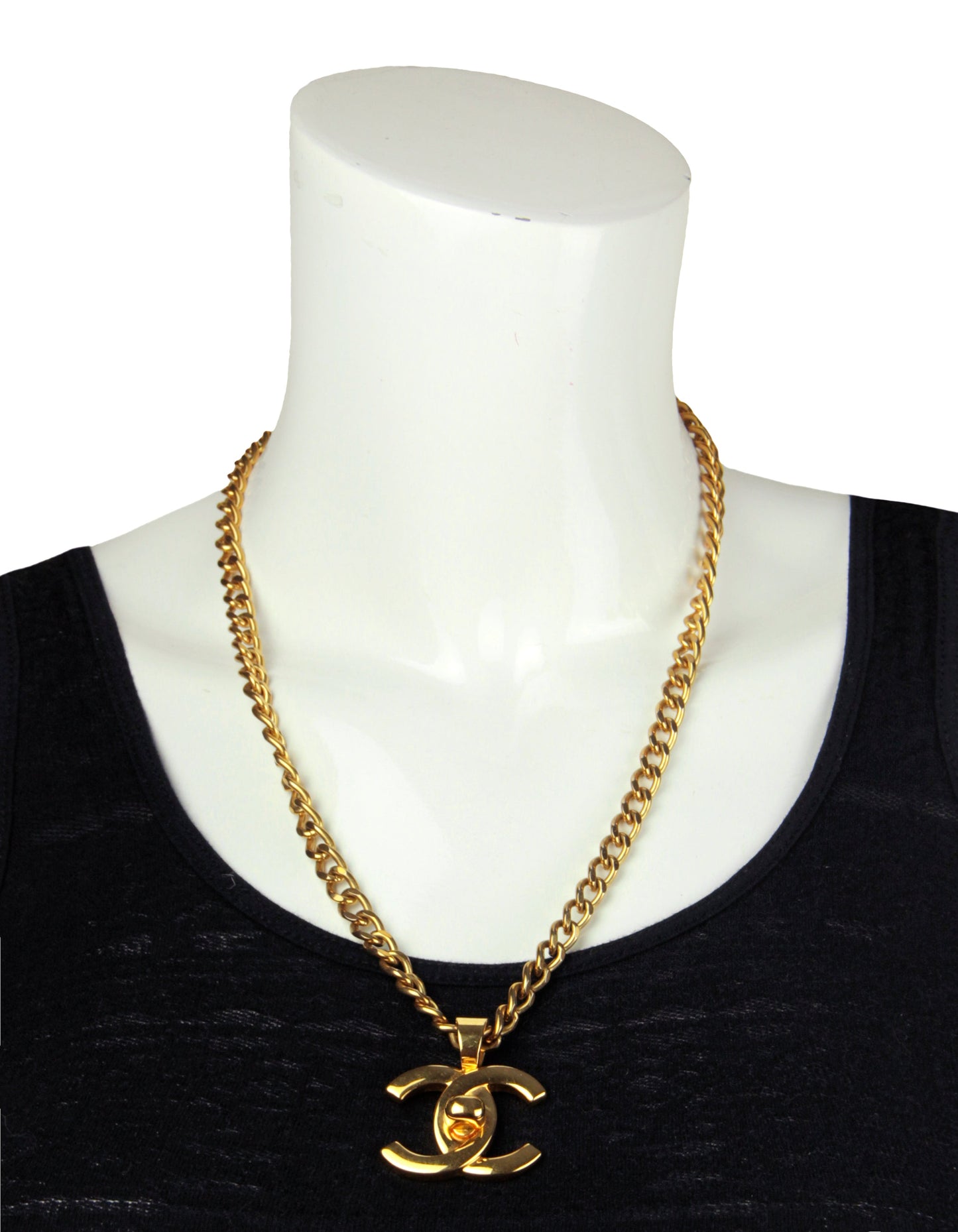 Chanel ' Goldtone CC Twistlock 22" Necklace