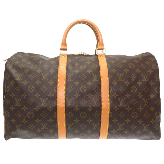 Louis Vuitton Boston Duffel M41426 Keepall 50 Monogram Canvas Brown Travel Bag 4G0083Gig5