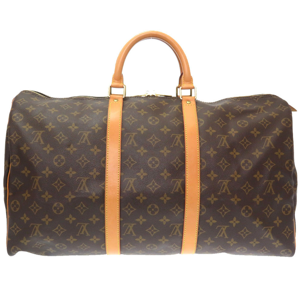 Louis Vuitton Boston Duffel M41426 Keepall 50 Monogram Canvas Brown Travel Bag 4G0083Gig5