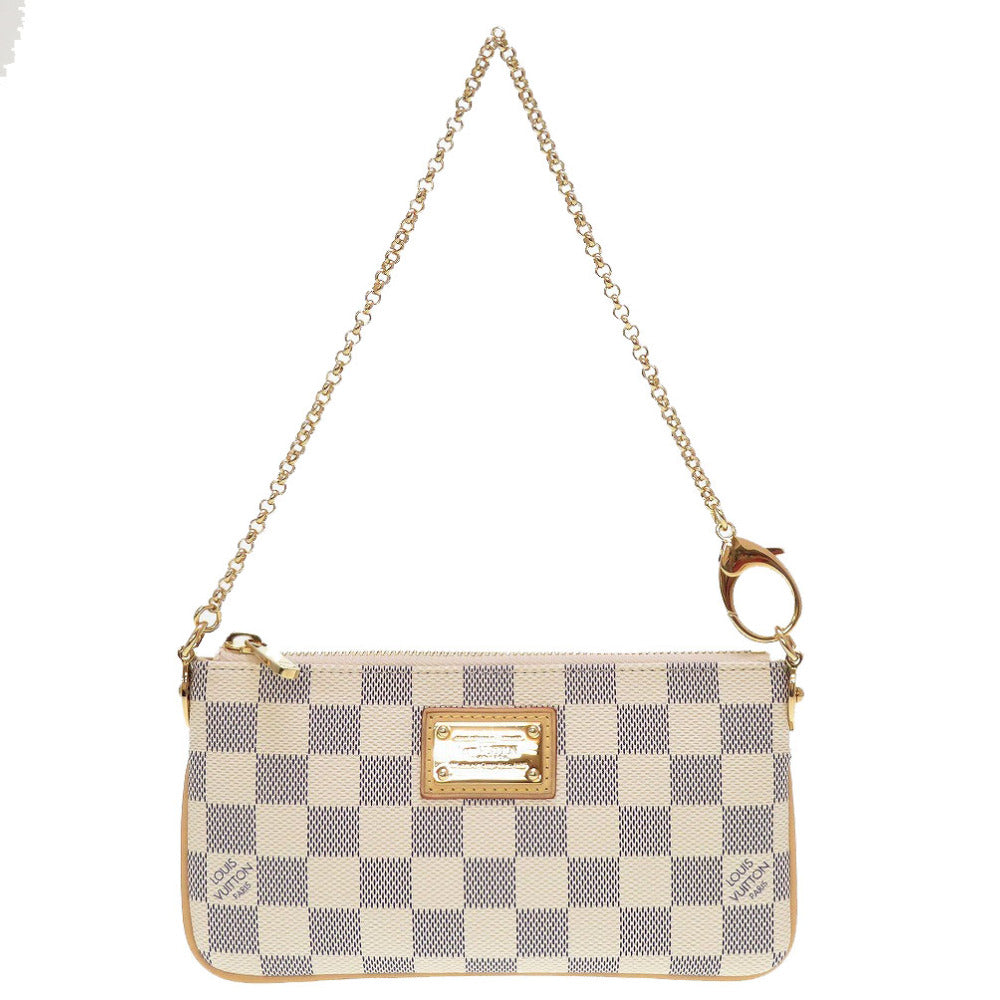 Louis Vuitton Pouch N60027 Damier Azur Accessory Canvas White Clutch Bag