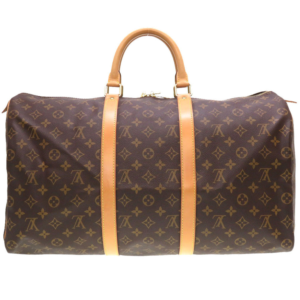 Louis Vuitton Boston Duffel M41426 Keepall 50 Monogram Canvas Brown Travel Bag 4L0062Gsb5