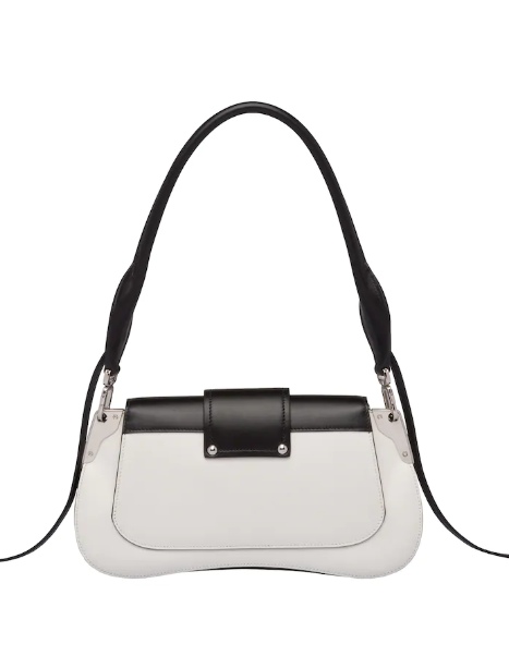 Prada Sidonie Shoulder Bag Leather Black White