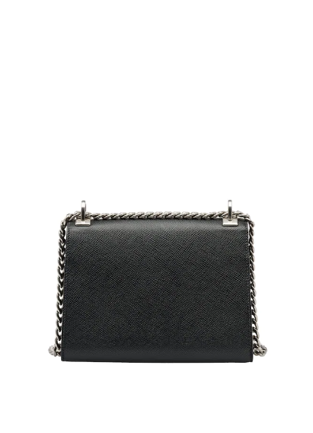 Prada Monochrome Bag Dark Grey Leather Saffiano Gray Travel Bag