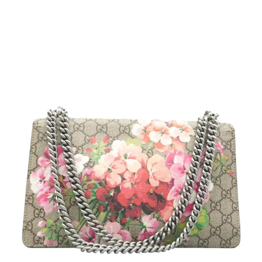Gucci Dionysus Blooms Supreme Shoulder Bag Canvas Beige