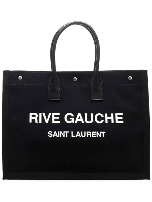 YSL Saint Laurent Saint Laurent Trending Rive Gauche Cotton Tote Canvas Black Tote Bag