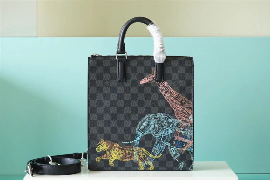 Top Quality Sac Plat Cross Damier Graphite Canvas Crossbody Bag