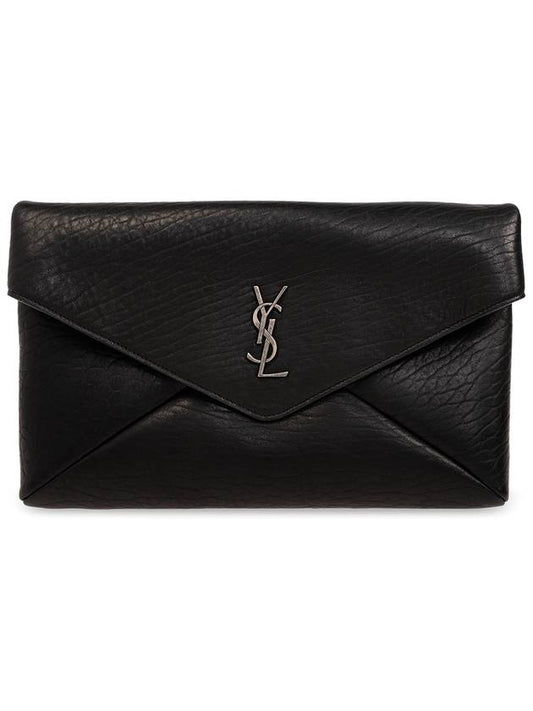YSL Saint Laurent Luxury Trending Cassandre Embellished Clutch Bag Leather Black Cia 1000 6