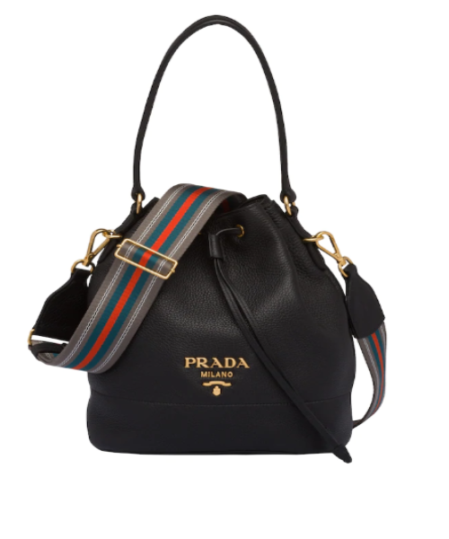 Prada Prada Leather Bucket Bag Black