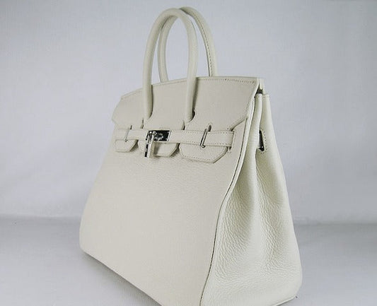 Hermes Luxury Birkin Cm Togo Handbags Leather Beige Travel Bag