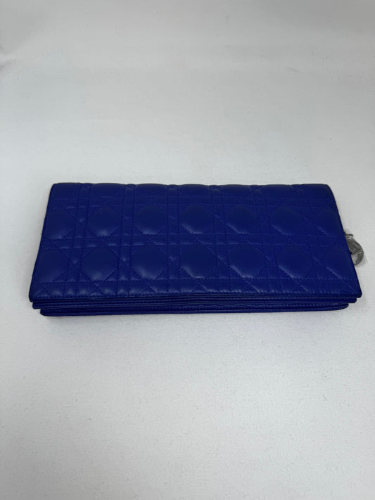 Dior Handbag Christian Cannage Shoulder Bag BJ1-07 Blue Chain