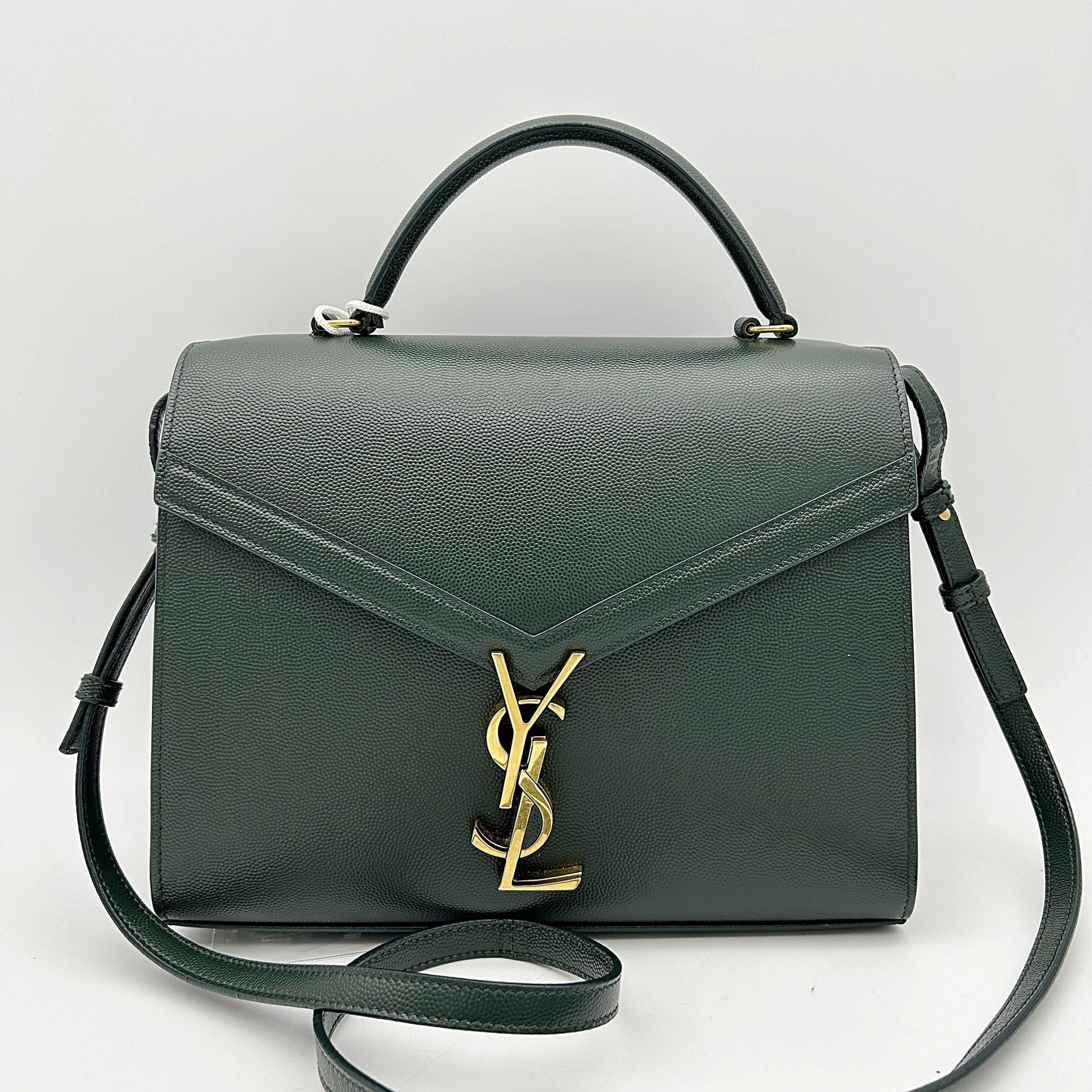 YSL Saint Laurent Satchel Bag Cassandra Satchel Pony-style cal Leather Monogram Green