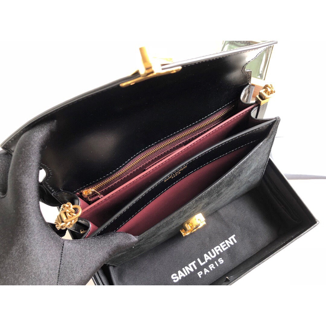 YSL Saint Laurent Cassandra 8in 22cm Black Medium Chain Handbag 86In22Cm Ysl5327500Sx0W1000