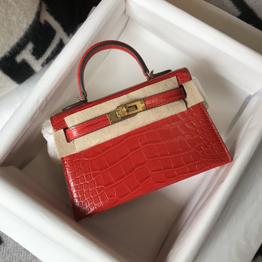 Top Quality Kelly Embossed Patent Sellier Bag Red Gold Shoulder Bag