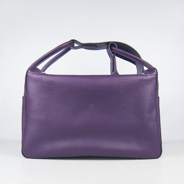 Hermes Luxury Lindy Cm Handbag Purple Silver Travel Bag
