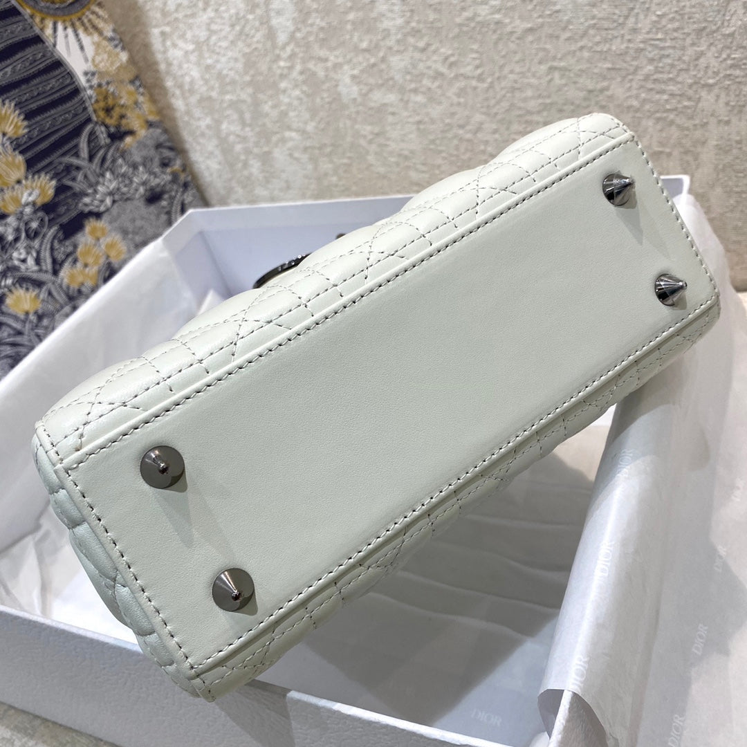Lady Hardware Cd White Silver Small Crossbody Bag