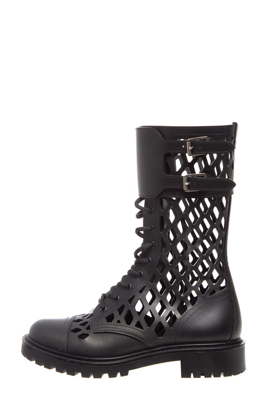 Dior Shoe Lazercut Combat Boots SZ 40 Leather Black Shoes