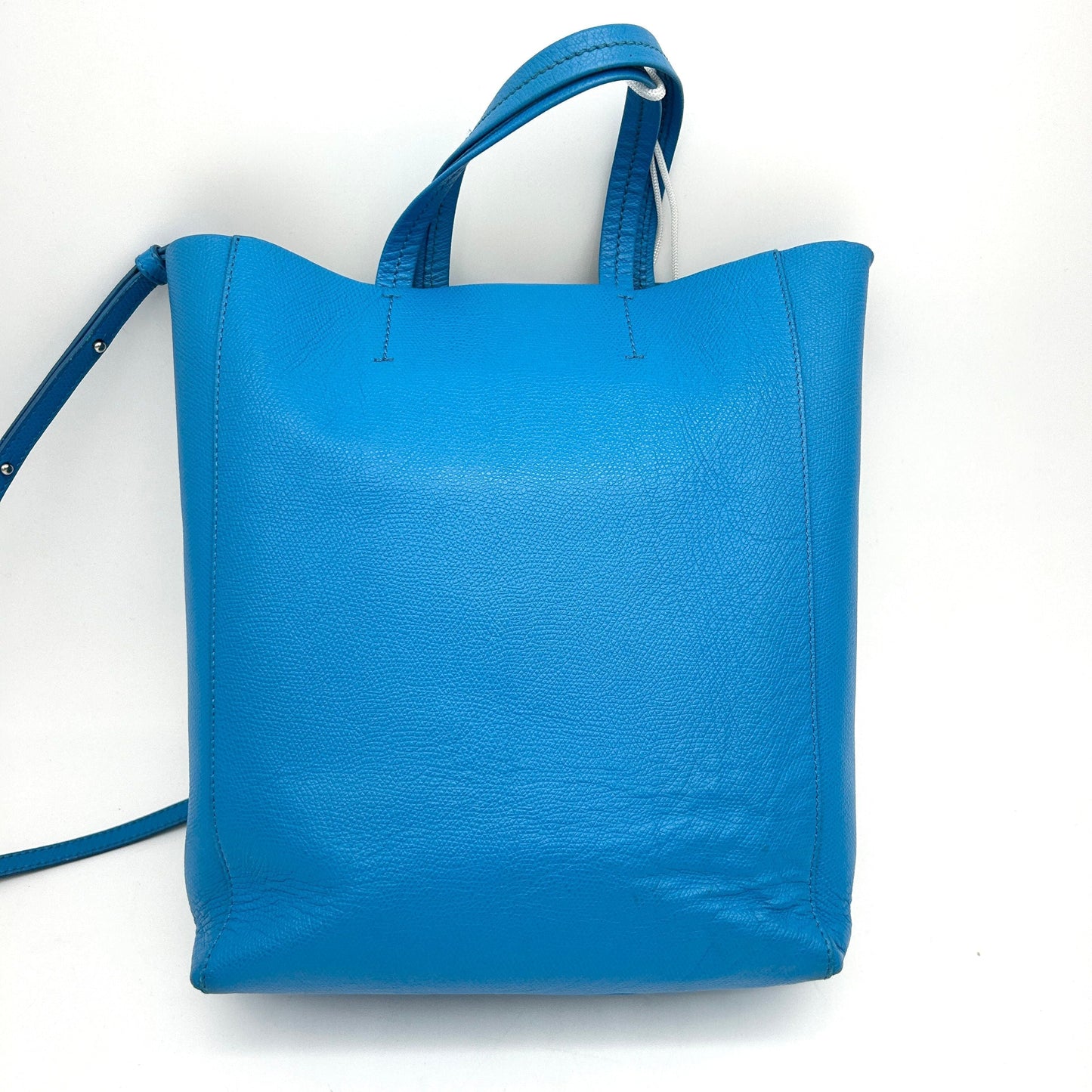 Luxury Grained Calfskin Vertical Cabas Turquoise Handbag Small Travel Bag