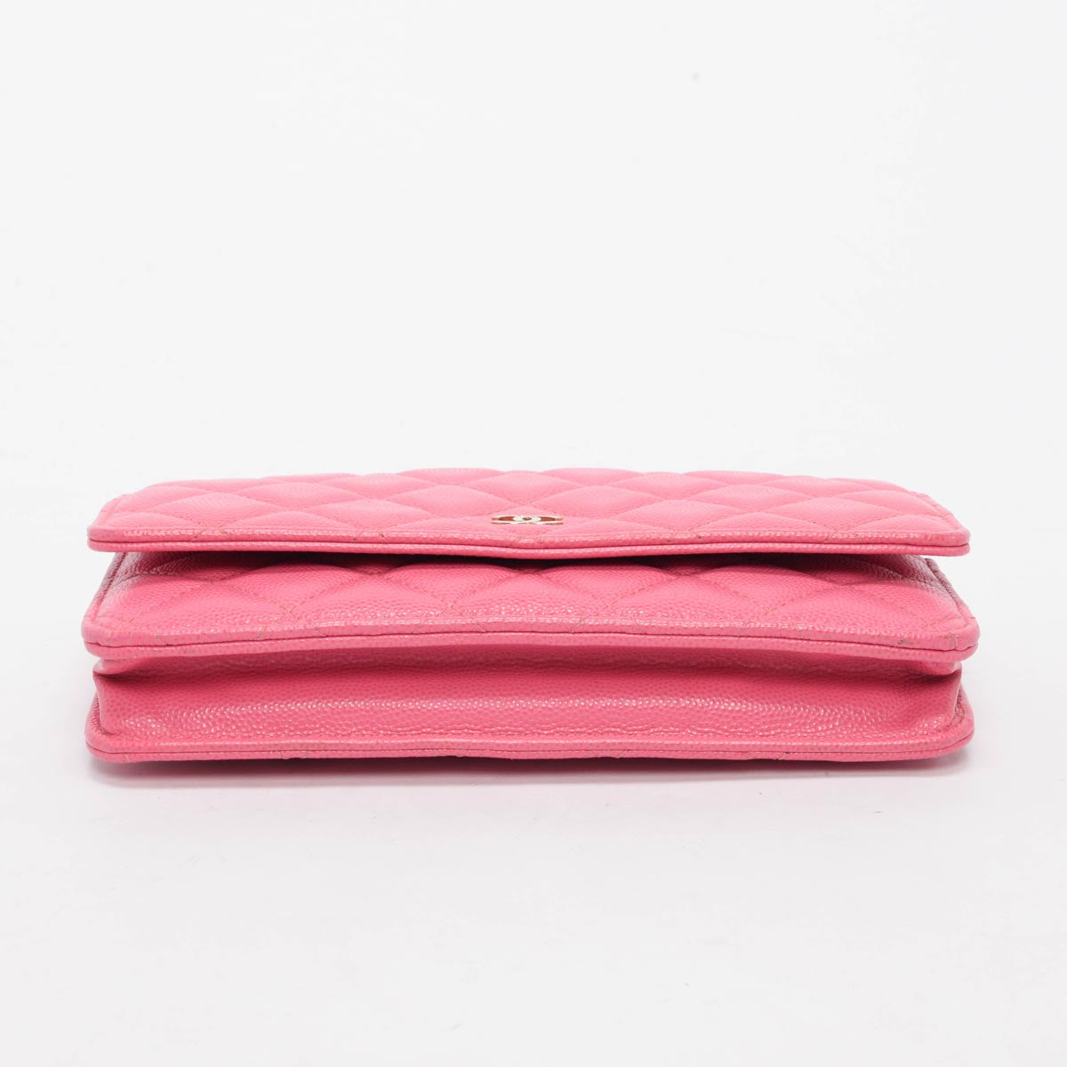 Chanel Pink Quilted Caviar Classic Wallet On Chain Bag