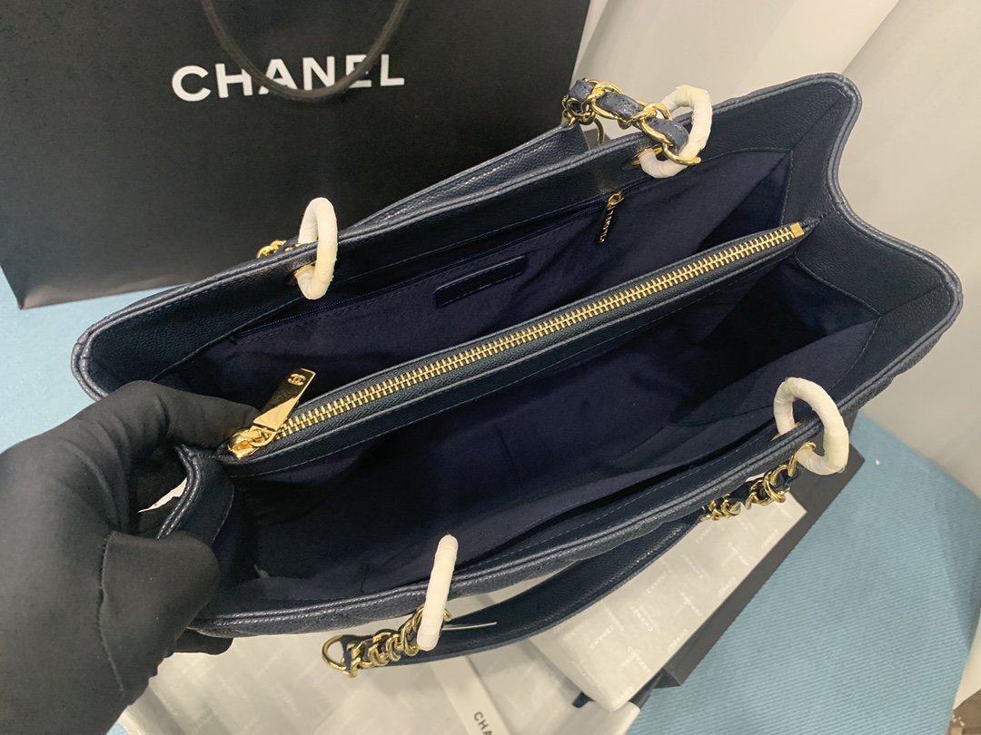 CHLTote Spring Collection Toned Hardware Blue Gold Jewelry