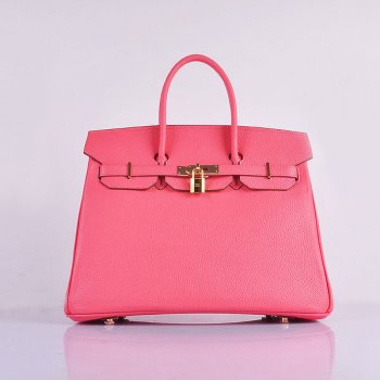 Hermes Luxury Birkin Cm Togo Handbags Lip Golden Leather Pink Travel Bag