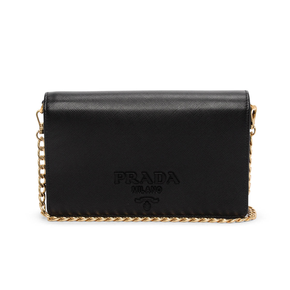 Prada Lux Monochrome Bag Saffiano Black Mini Travel Bag