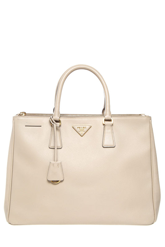 Prada Handbag Galleria Leather Saffiano Beige