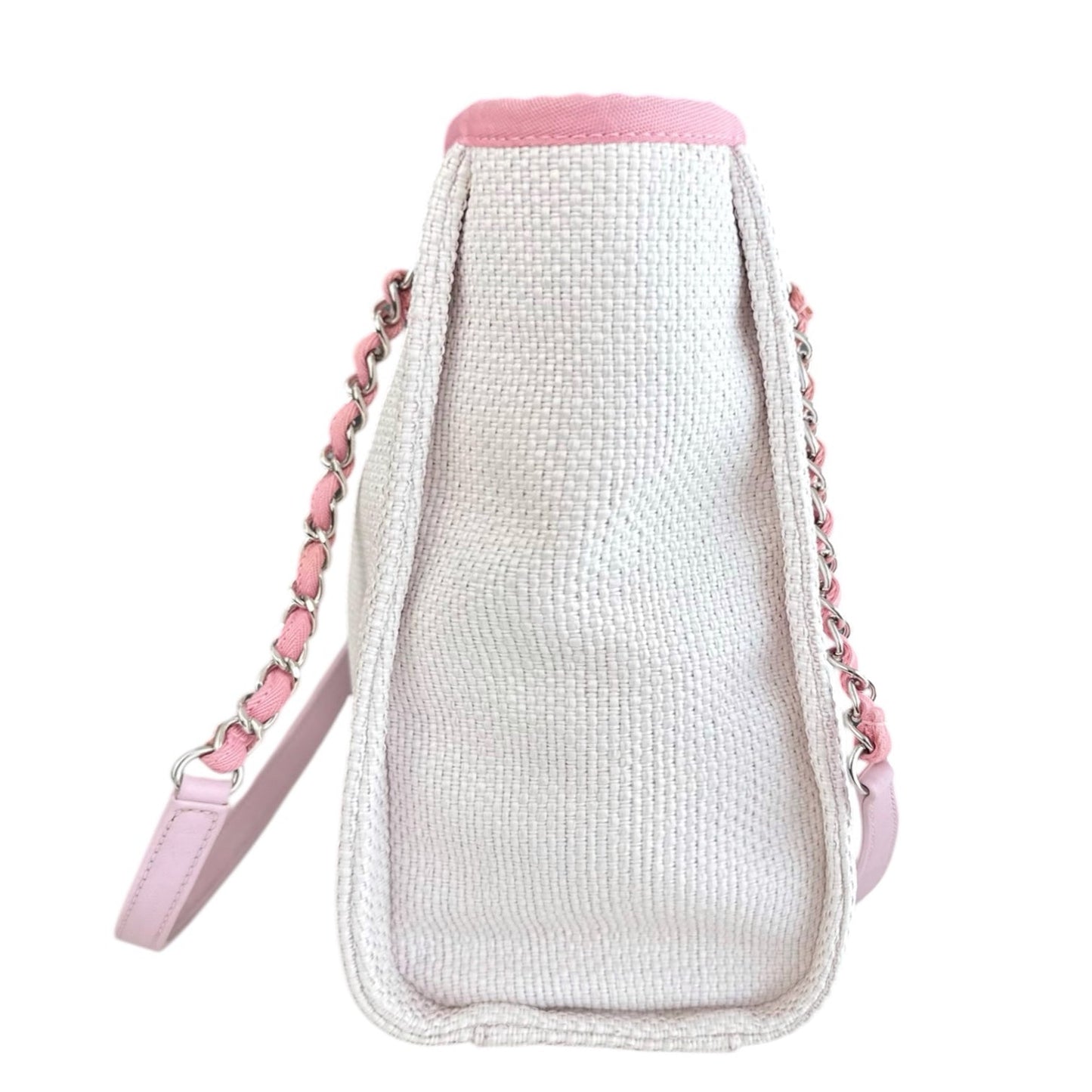 Chanel Deauville - Fabric Tote Hardware Series 21 Pink Silver Tote Bag