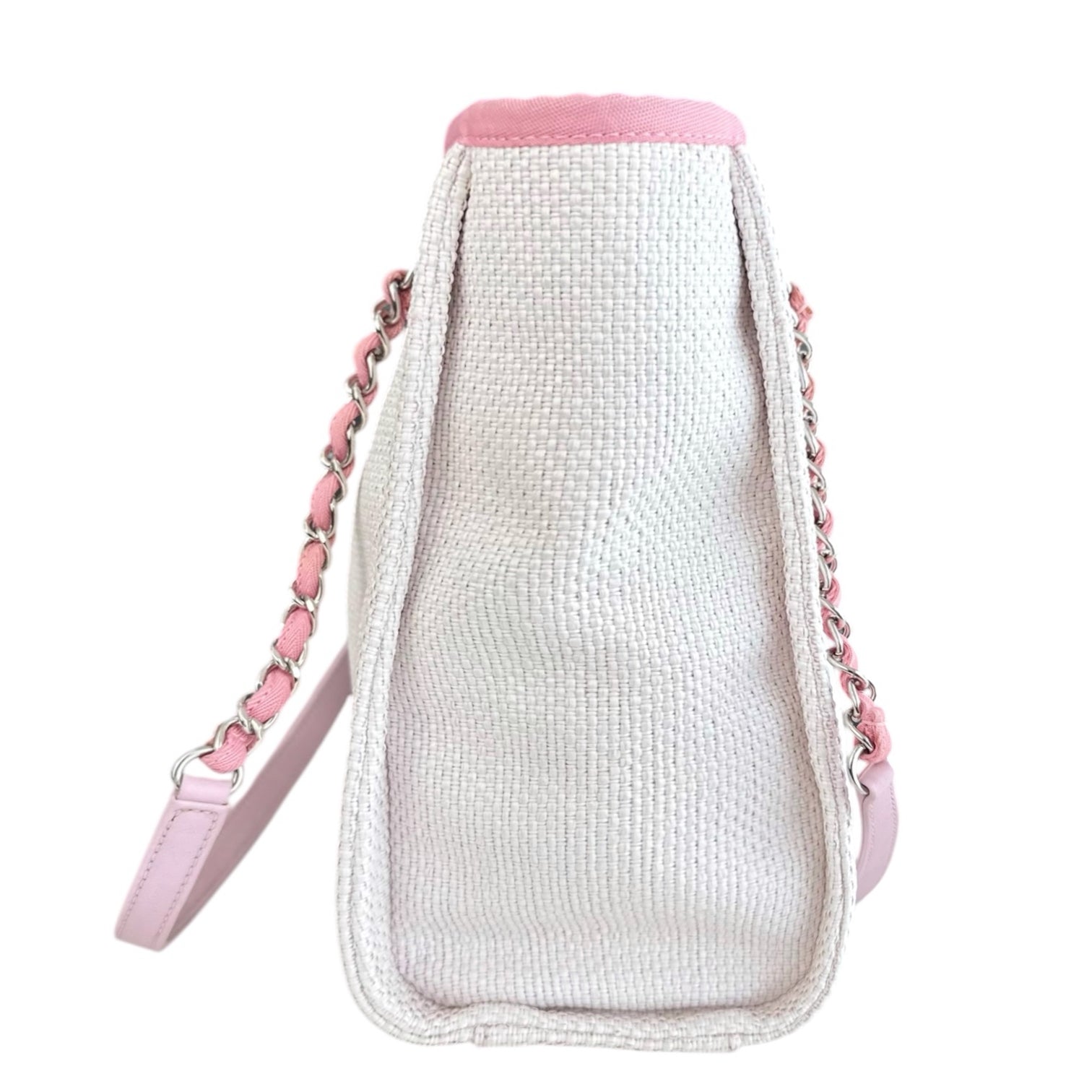 Chanel Deauville - Fabric Tote Hardware Series 21 Pink Silver Tote Bag