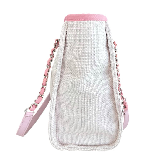 Chanel Deauville - Fabric Tote Hardware Series 21 Pink Silver Tote Bag