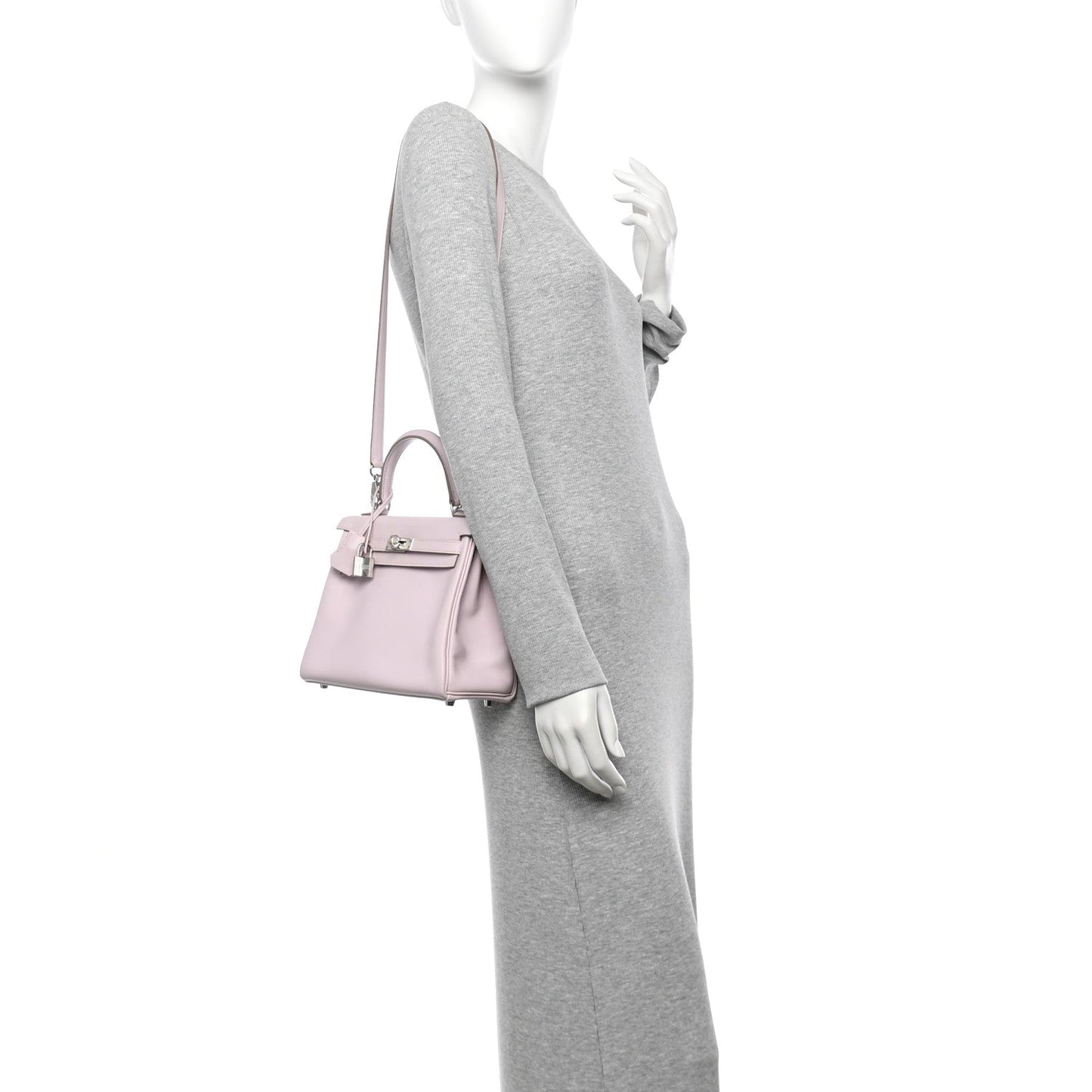 Hermes Swift Kelly Retourne Mauve Pale Handbag Travel Bag
