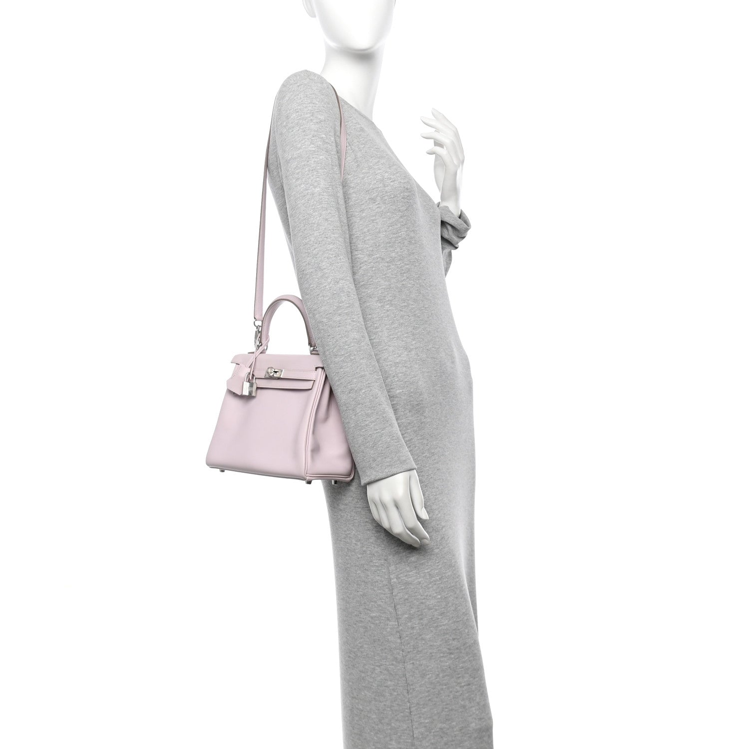 Hermes Swift Kelly Retourne Mauve Pale Handbag Travel Bag