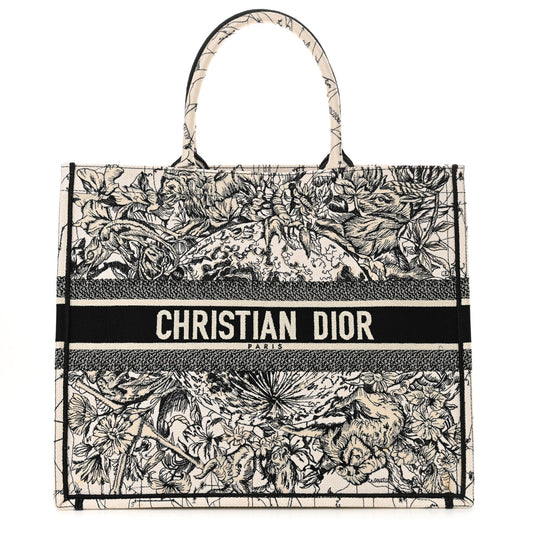Dior Handbag Christian Zodiac Book Tote Latte Canvas Multicolor Large Tote Bag