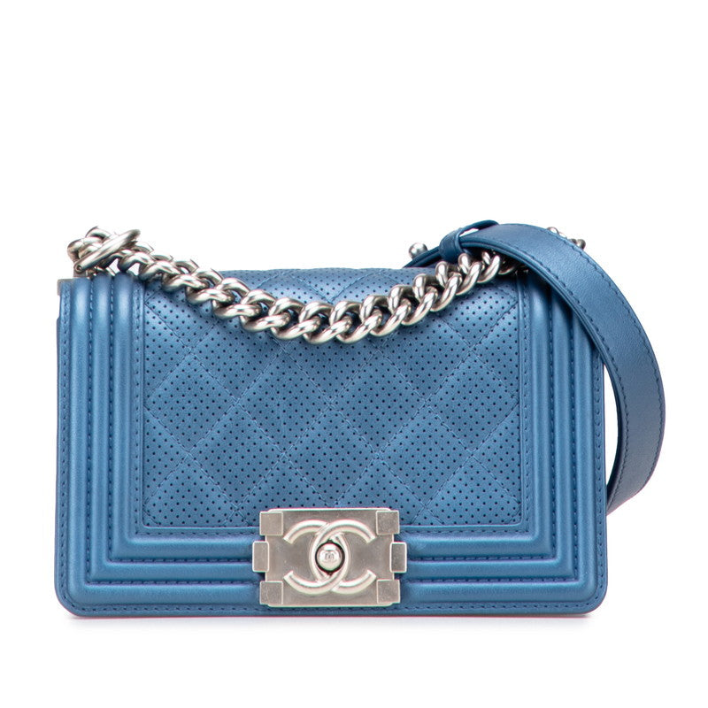 Chanel Boy Matelasse Punching Leather Shoulder Bag