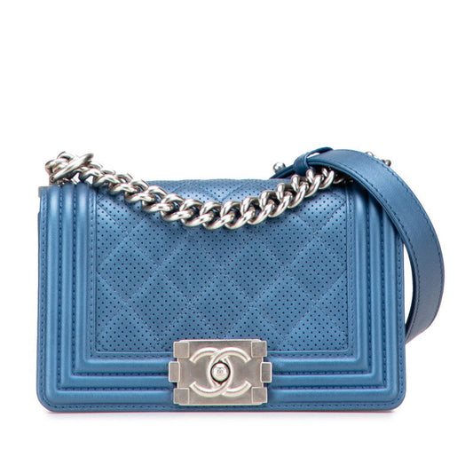 Chanel Boy Matelasse Punching Leather Shoulder Bag