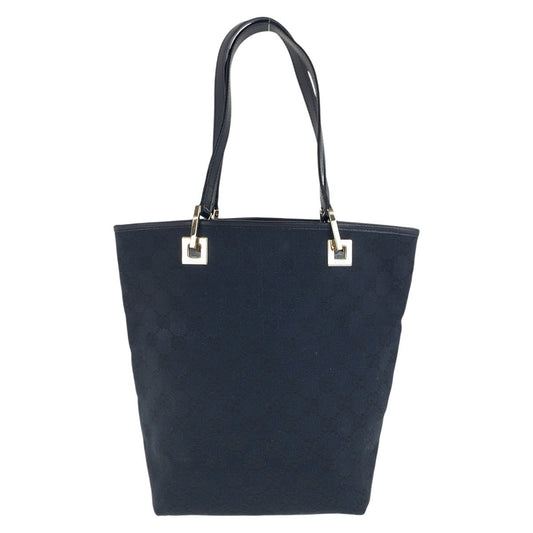 Gucci 002 GG GoldMetal Canvas Black Tote Bag 2