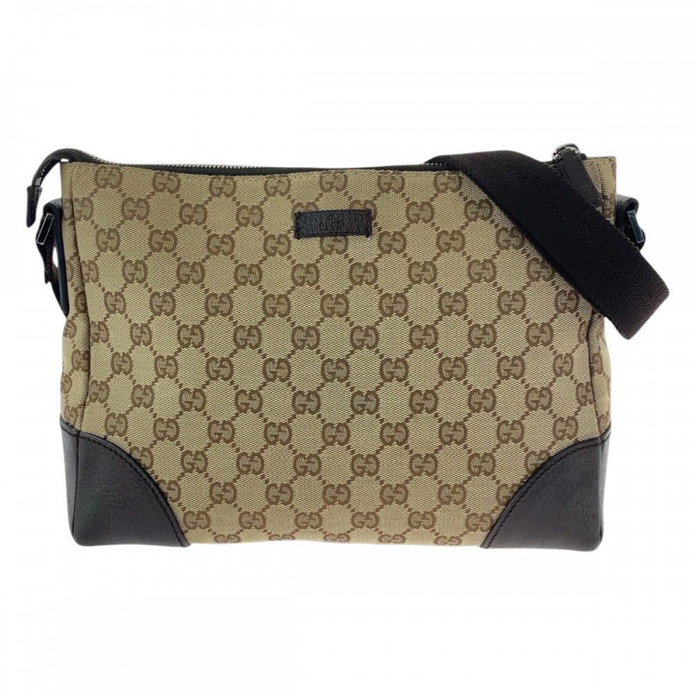 Gucci GG Canvas Brown Beige Shoulder Bag