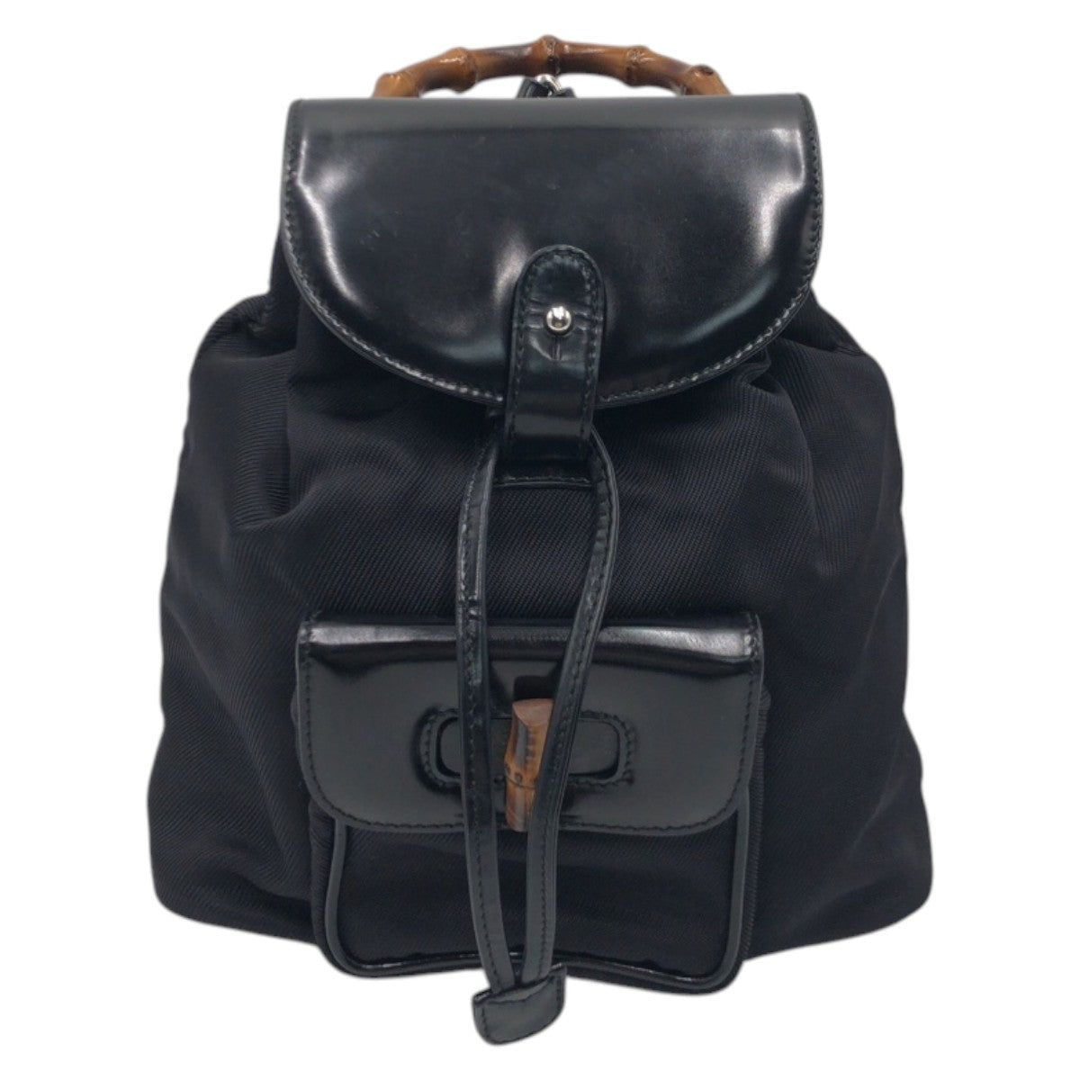 Gucci Bamboo Patent Backpack Leather Nylon Leather Backpack