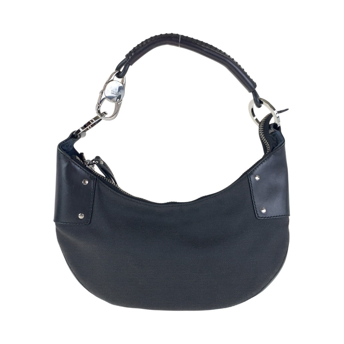 Gucci Canvas Black Silver Shoulder Bag