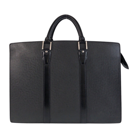 Louis Vuitton Business M30052 Ardoise SilverMetal Taiga Leather Black Handbag