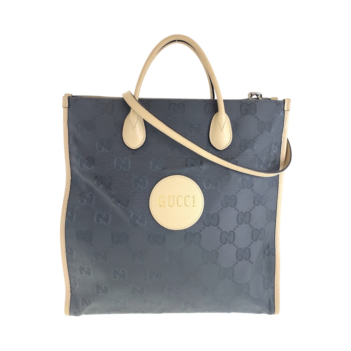 Gucci SilverMetal Off grid Nylon Beige Gray Shoulder Bag