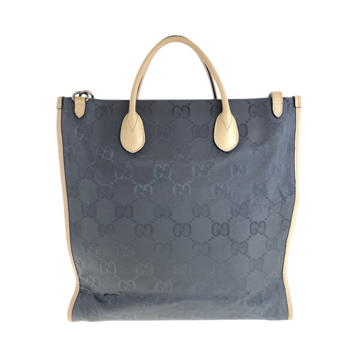 Gucci SilverMetal Off grid Nylon Beige Gray Shoulder Bag