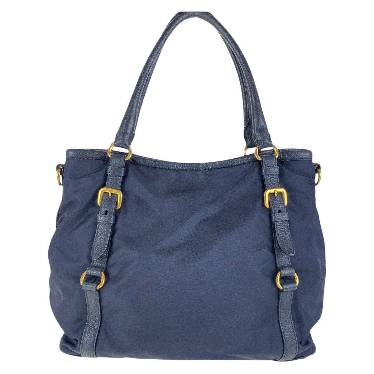 Shoulder Bag Navy Metal Nylon Gold
