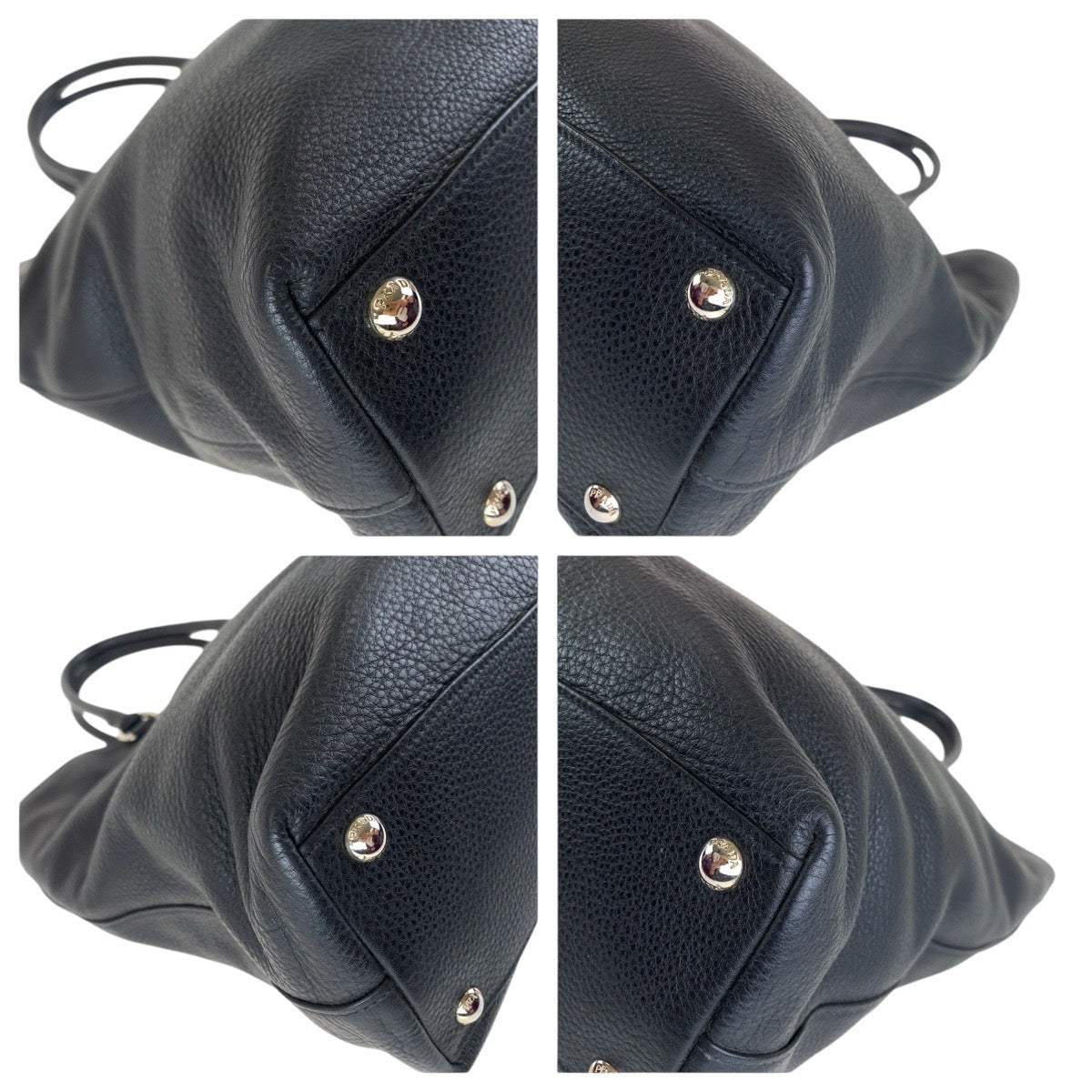Tote Bag Silvermetal Vittero Dyno Triangle With Leather Black
