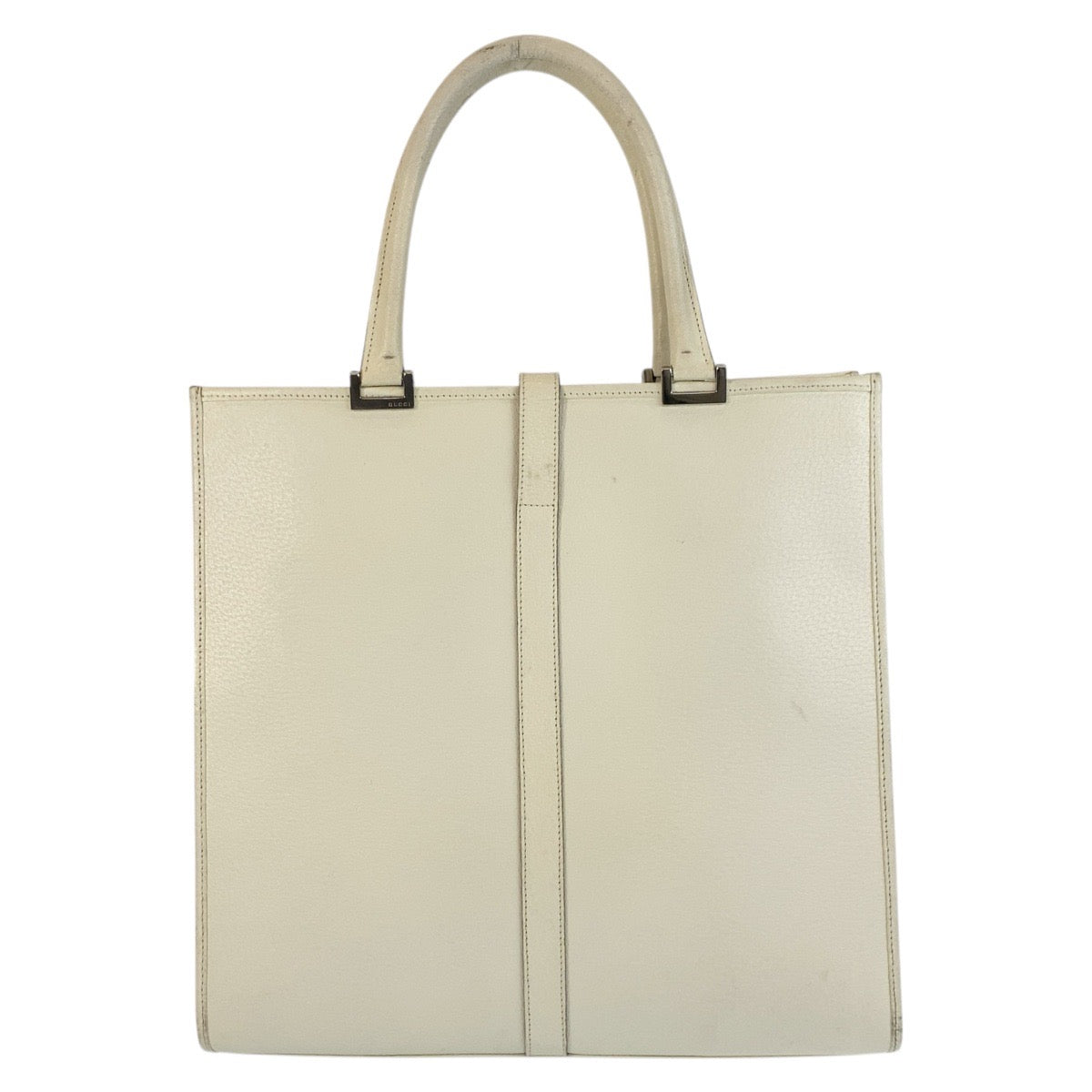 Gucci 002 Ivory SilverMetal Jackie Leather White Tote Bag