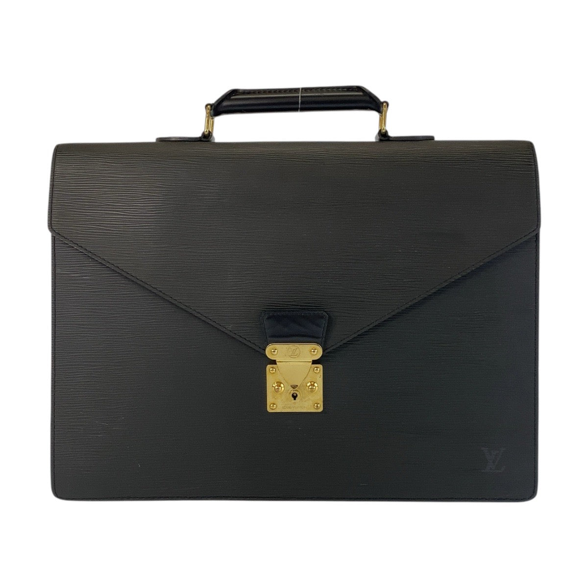 Louis Vuitton Business M54422 GoldMetal Epi Serviet Leather Black Handbag