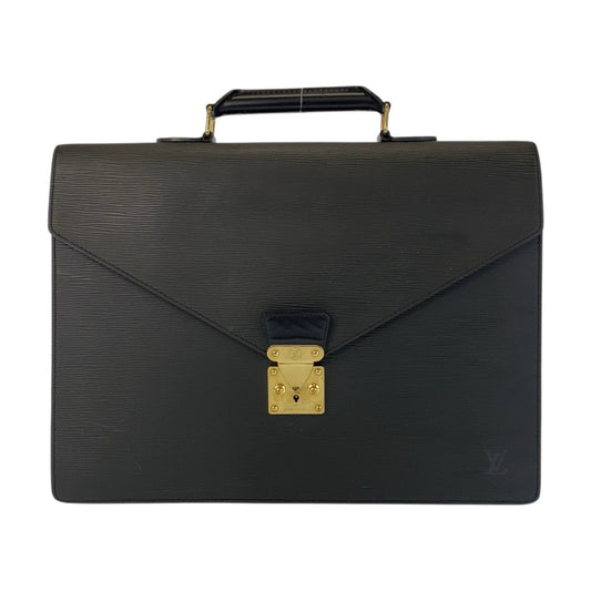 Louis Vuitton Business M54422 GoldMetal Epi Serviet Leather Black Handbag
