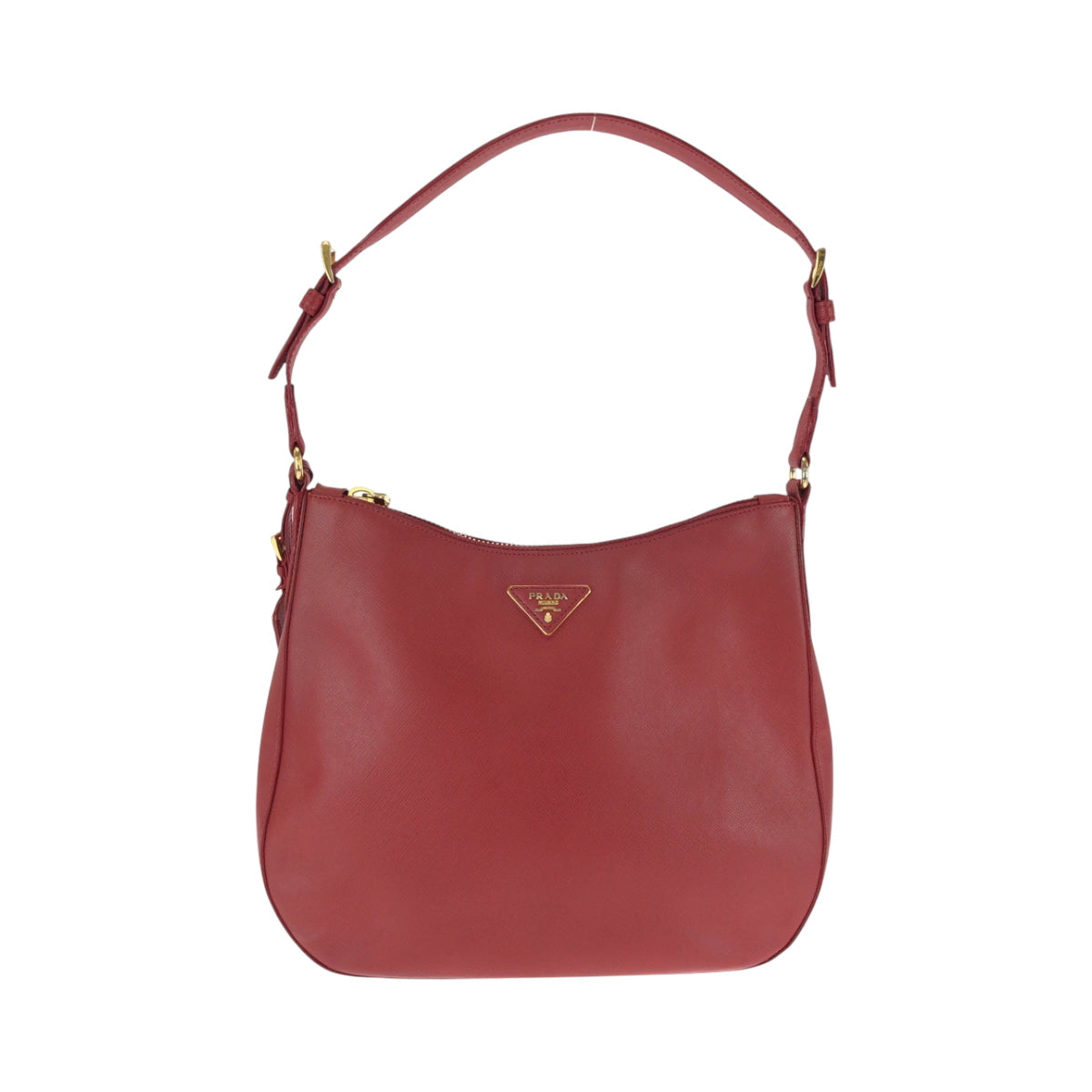 Shoulder Bag Metal Safiano Hobo Leather Red
