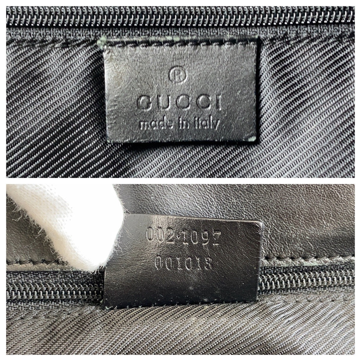 Gucci 002 GG GoldMetal Canvas Black Tote Bag 3