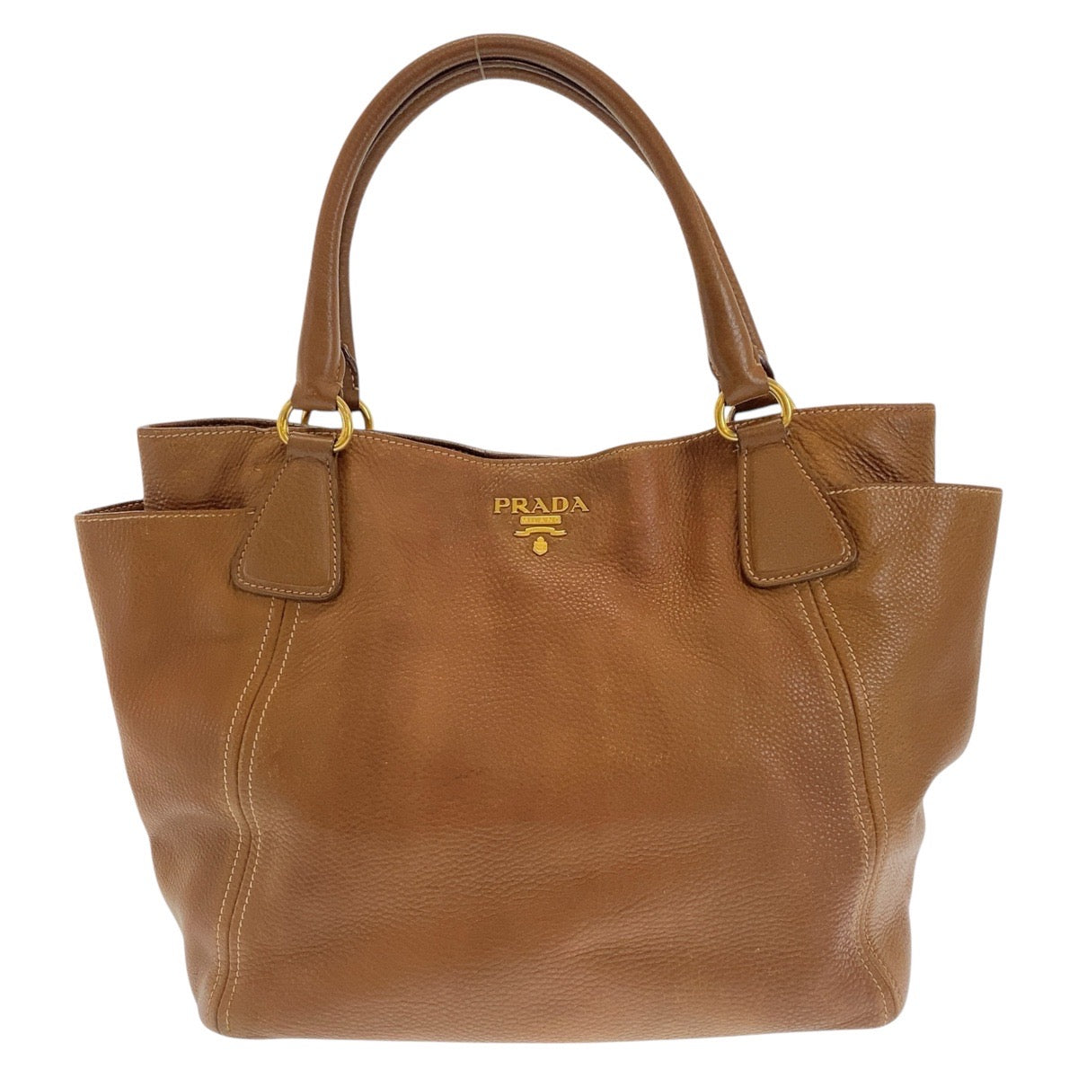 Tote Bag Metal Leather Brown