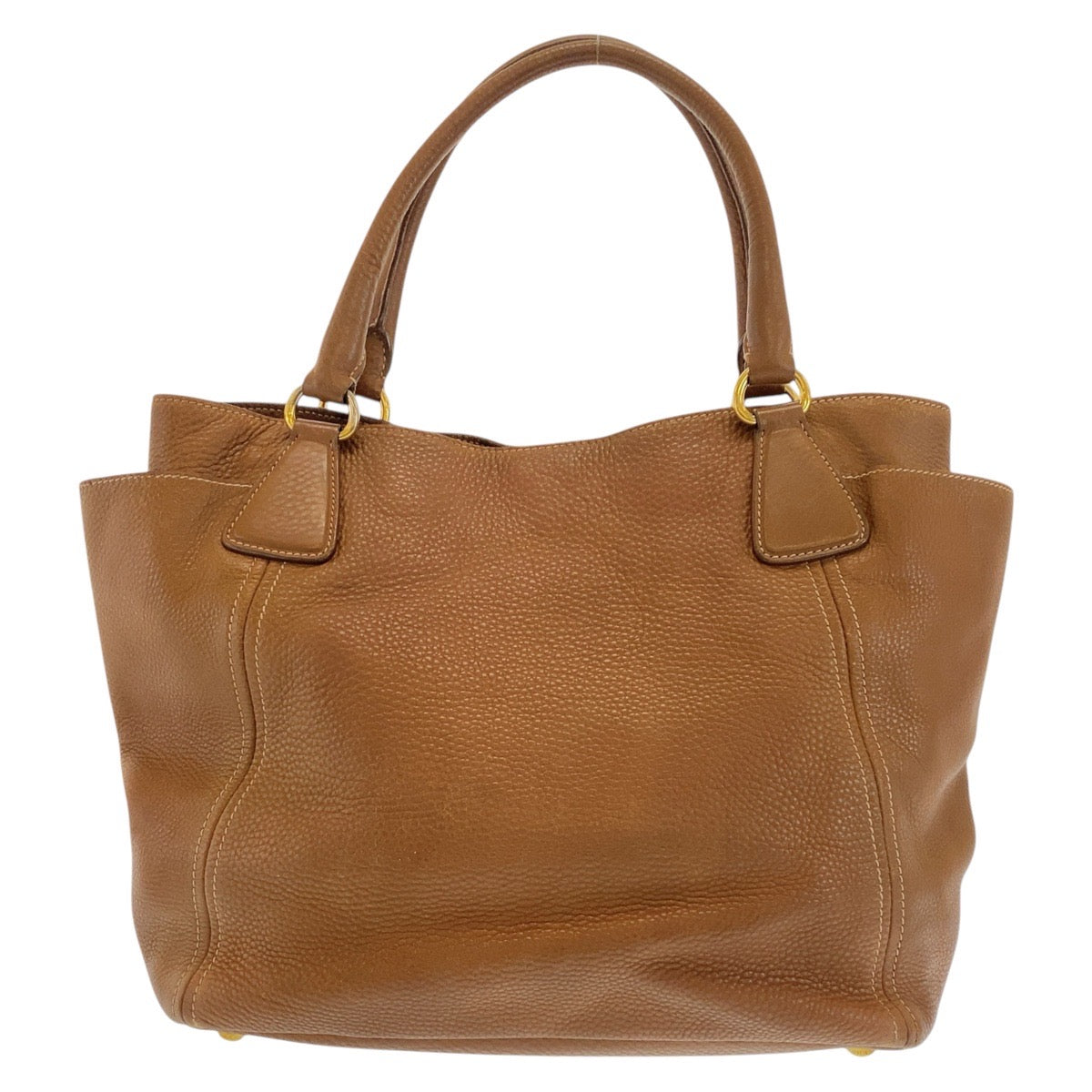 Tote Bag Metal Leather Brown